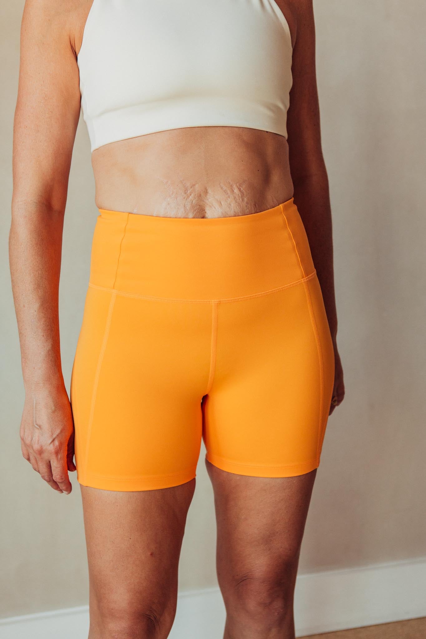 High Rise Run Short - Orange Zest