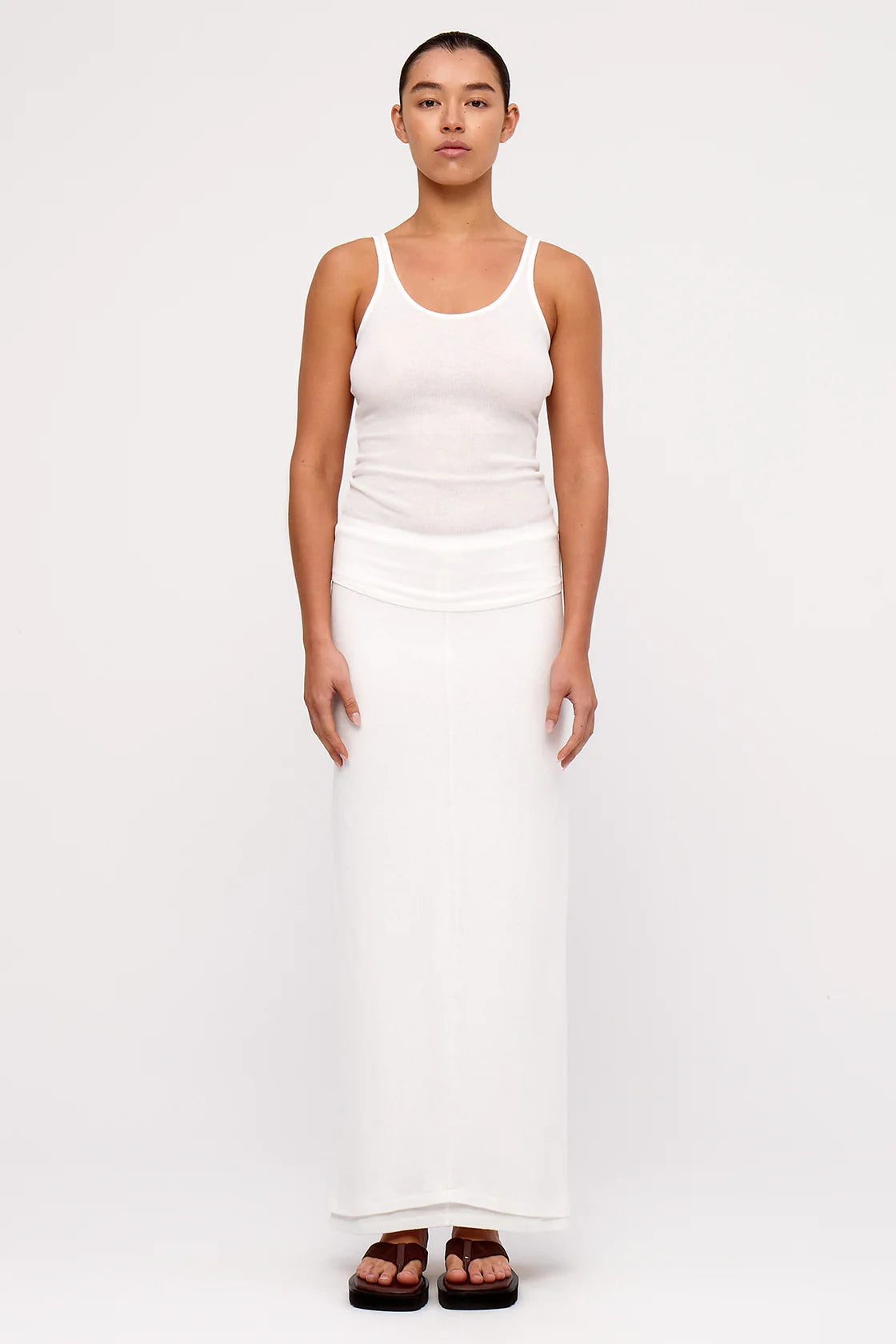 ZULU & ZEPHYR RIB HEMP JERSEY TANK - WHITE