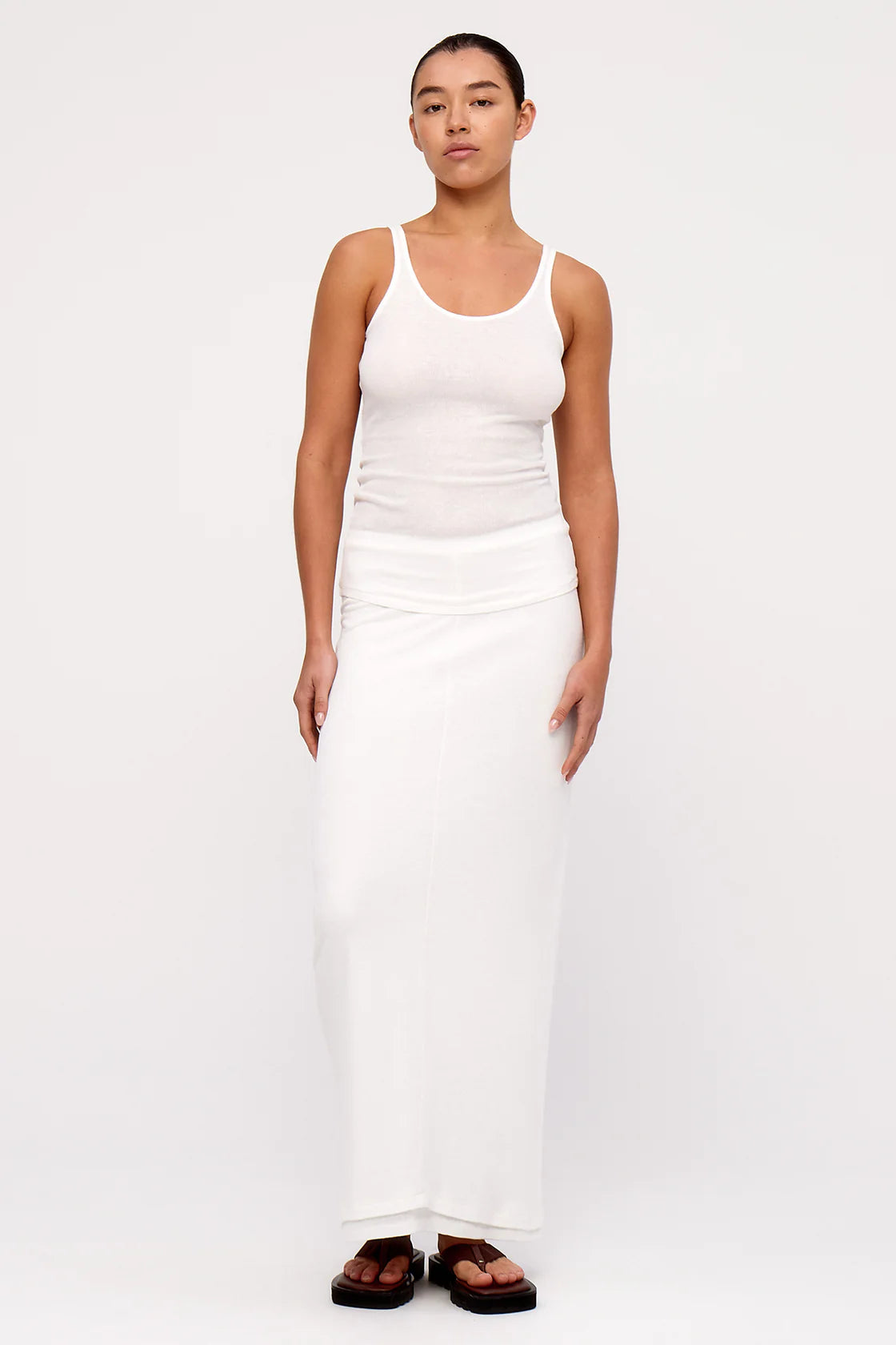 ZULU & ZEPHYR RIB HEMP JERSEY TANK - WHITE