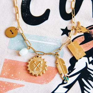 Charm necklace 'Summer' - gold