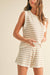 Striped Crochet Tank and Shorts Set