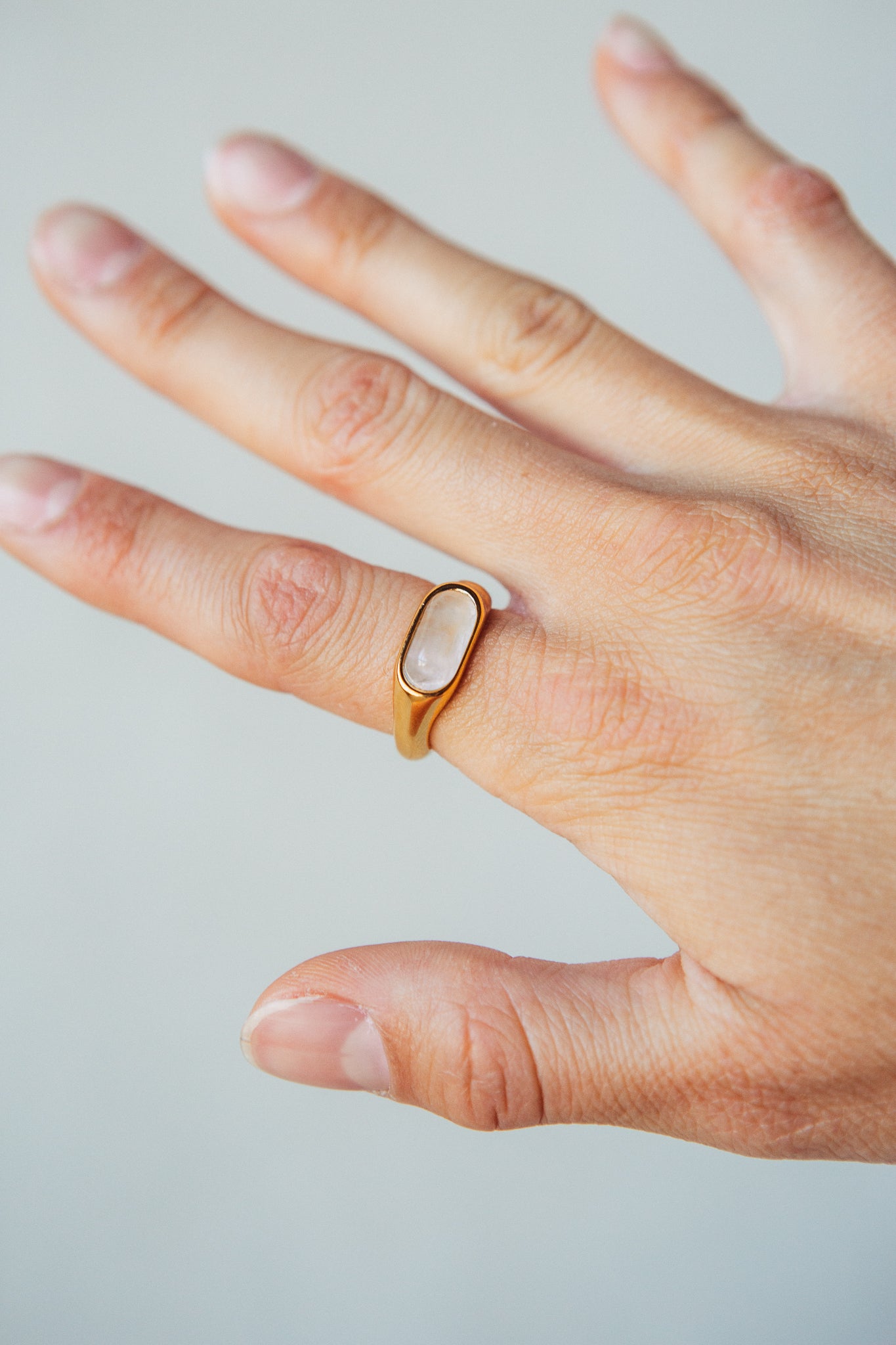 Stainless Steel Ring with Natural Stone