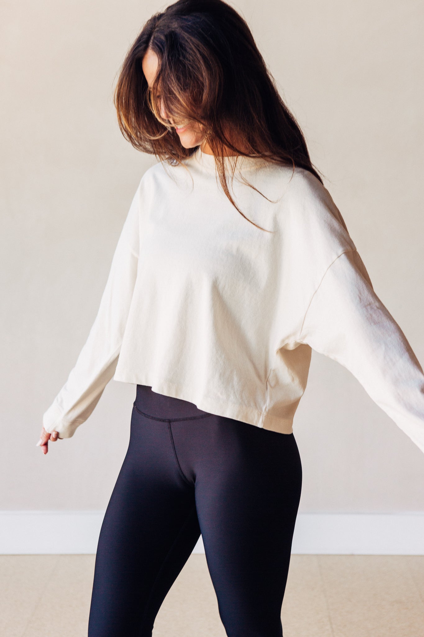 Relaxed Crop Long Sleeve Tee