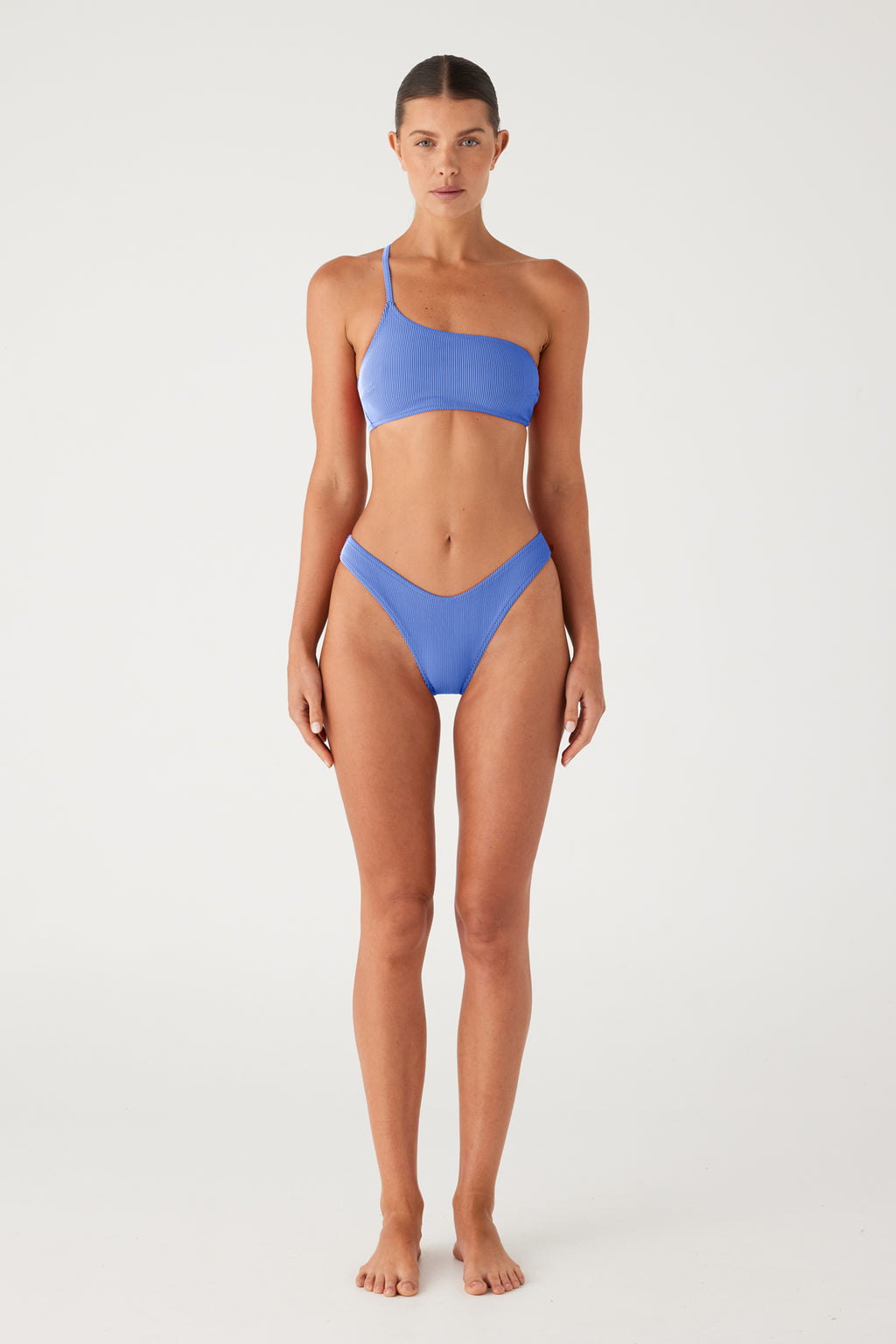 ZULU & ZEPHYR ONE SHOULDER BRALETTE - DOLPHIN BLUE