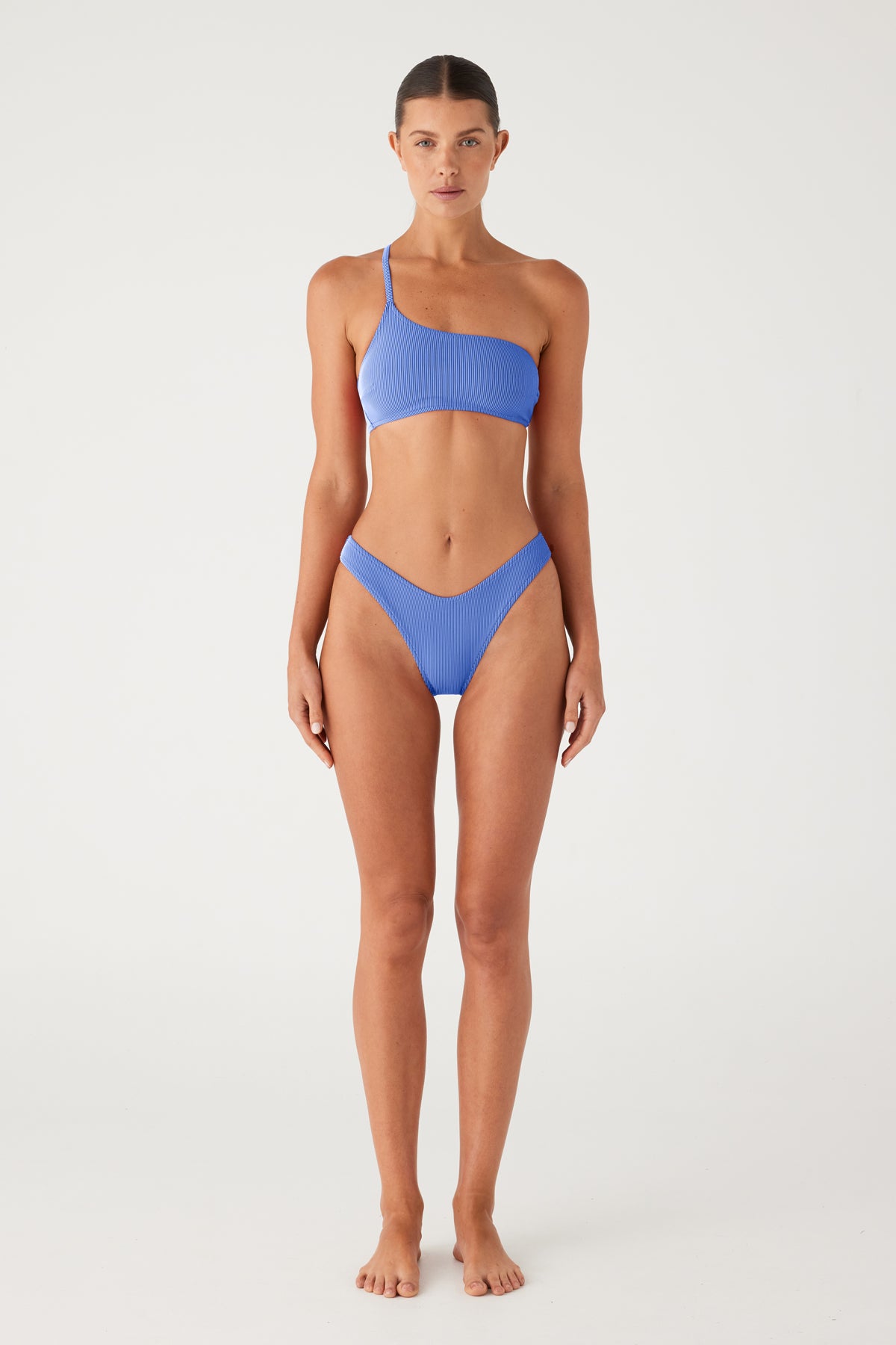 ZULU & ZEPHYR ONE SHOULDER BRALETTE - DOLPHIN BLUE