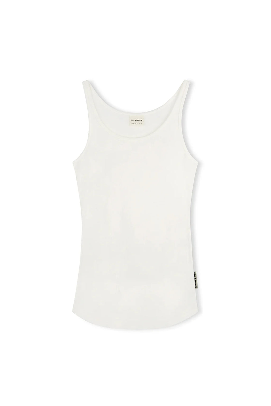 ZULU & ZEPHYR RIB HEMP JERSEY TANK - WHITE