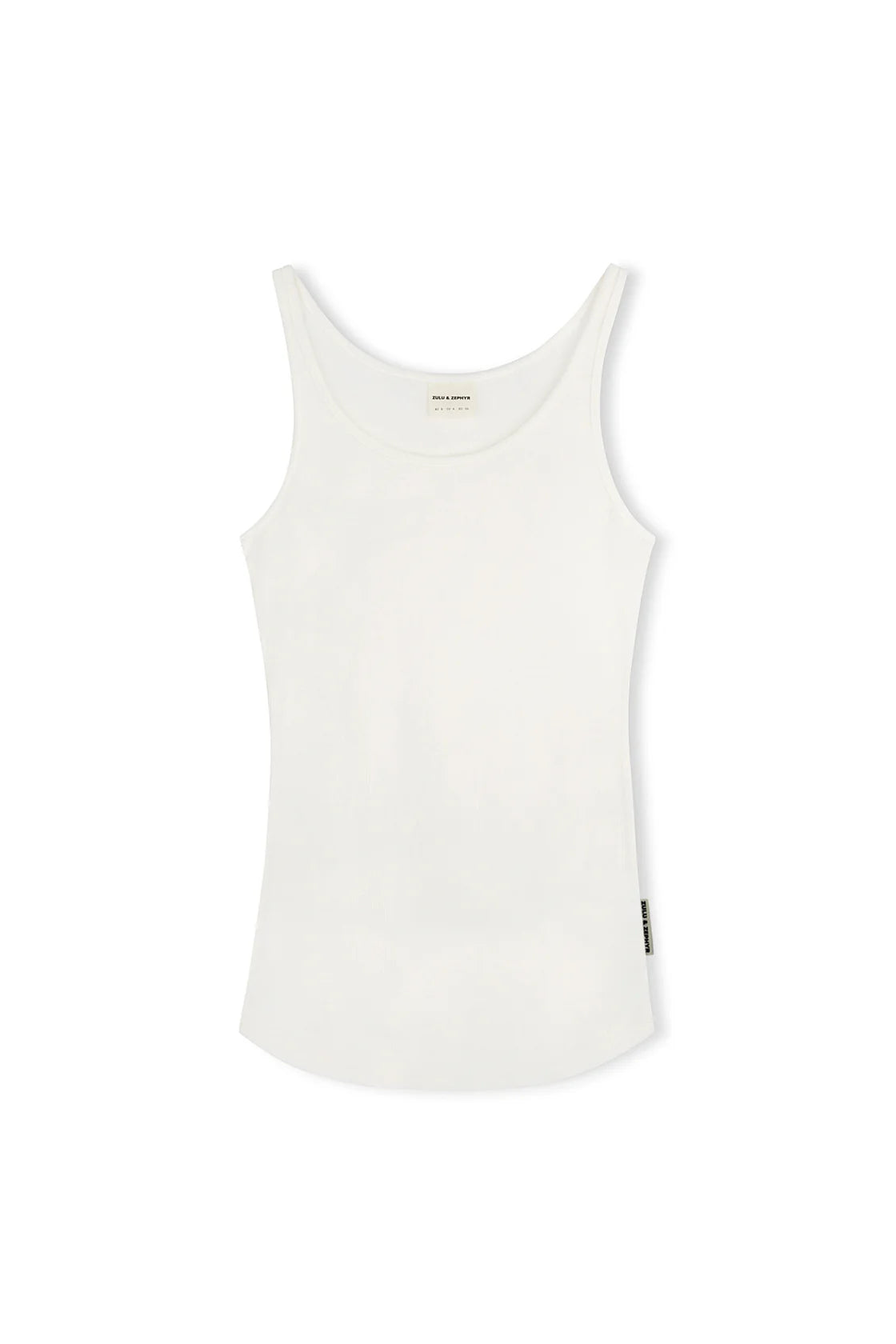 ZULU & ZEPHYR RIB HEMP JERSEY TANK - WHITE