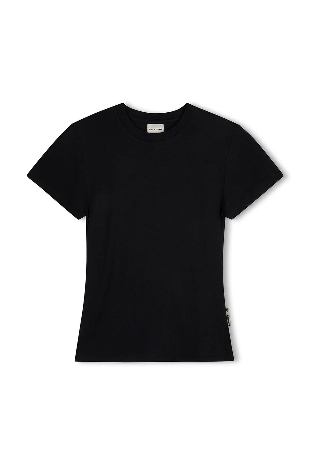 ZULU & ZEPHYR RIB HEMP JERSEY T-SHIRT - BLACK