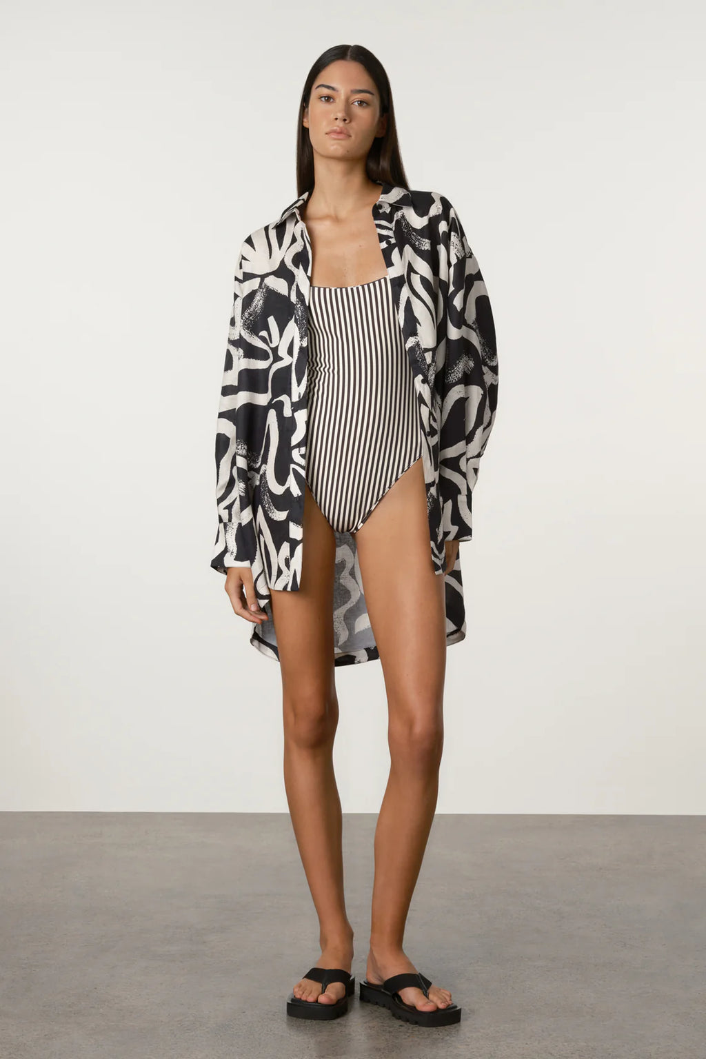 ZULU & ZEPHYR PAINT FLOWER LINEN SHIRT