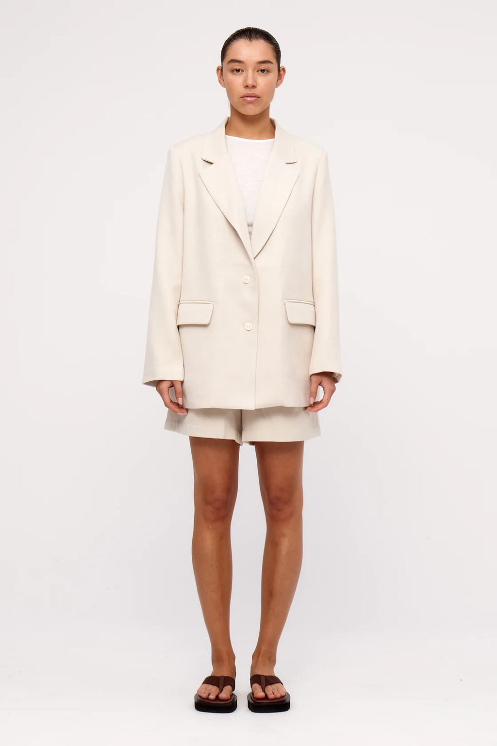 ZULU & ZEPHYR R HUSK RELAXED TAILORED TWILL BLAZER
