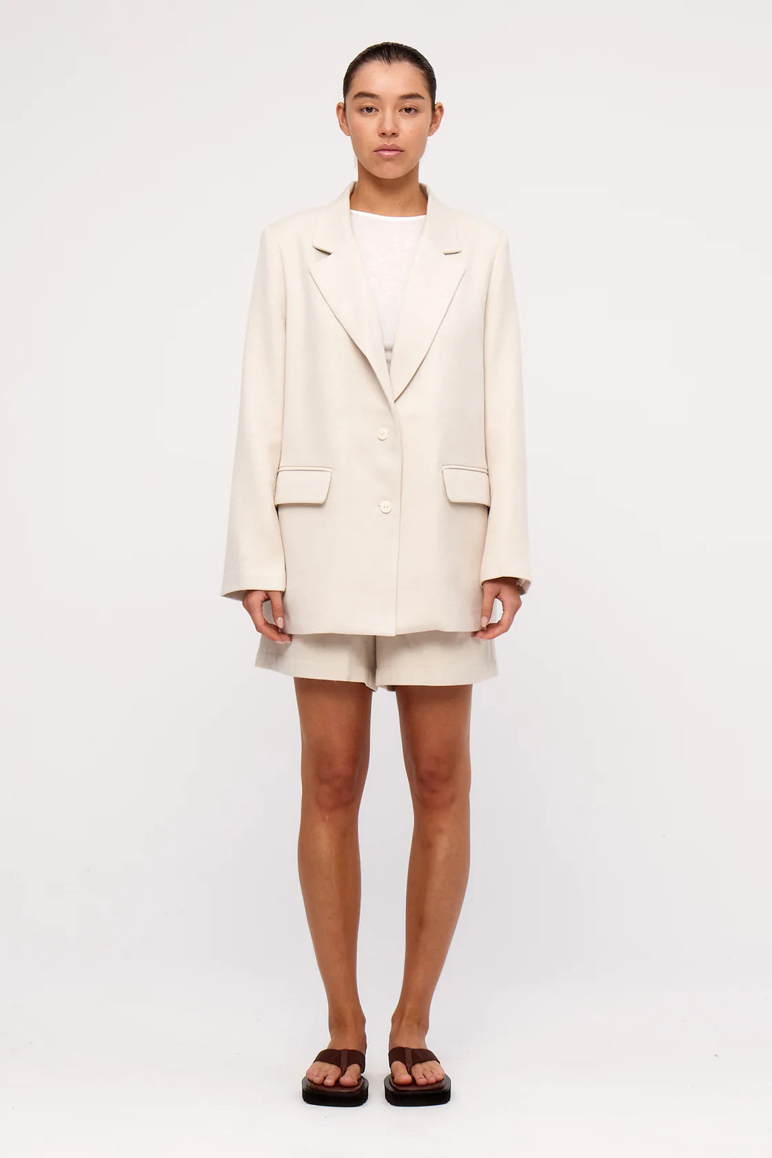 ZULU & ZEPHYR R HUSK RELAXED TAILORED TWILL BLAZER