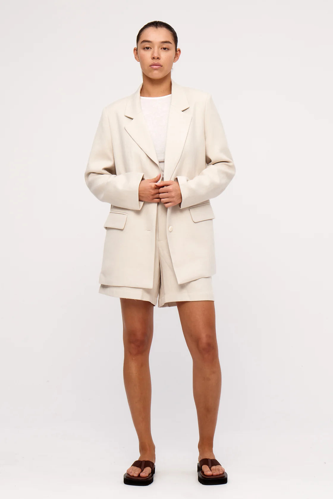 ZULU & ZEPHYR R HUSK RELAXED TAILORED TWILL BLAZER