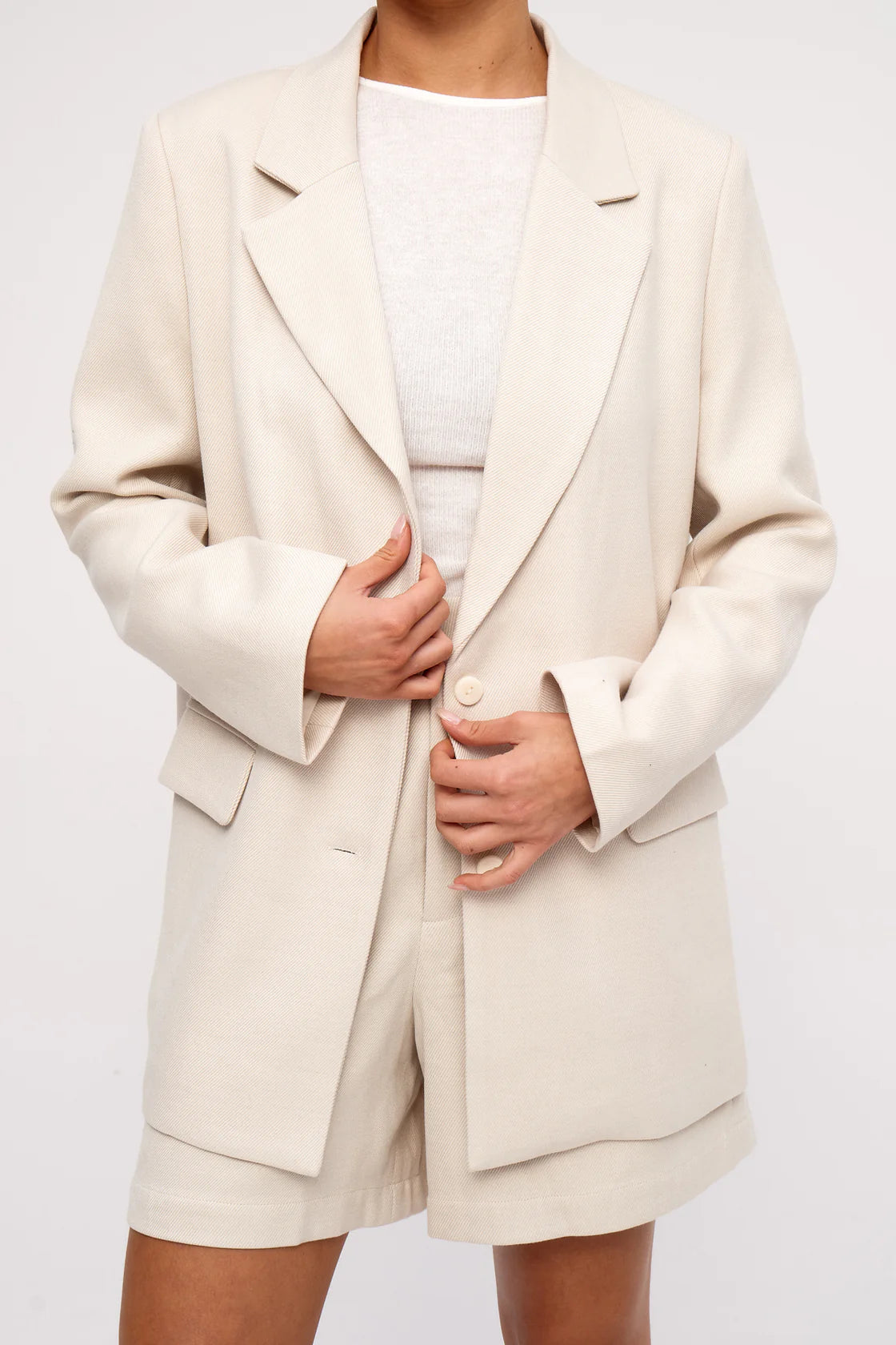 ZULU & ZEPHYR R HUSK RELAXED TAILORED TWILL BLAZER