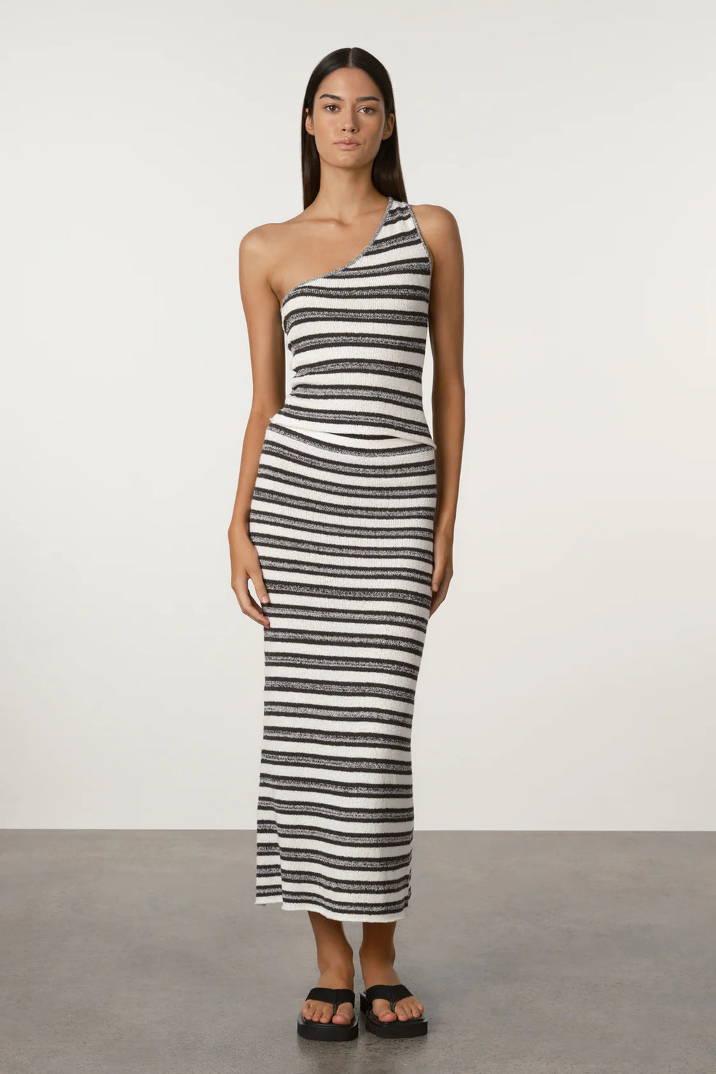 ZULU & ZEPHYR MARLE STRIPE TEXTURED KNIT SKIRT