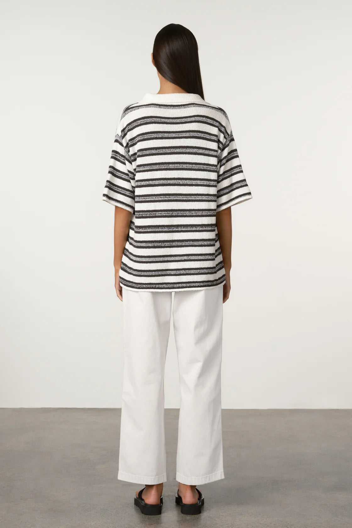 ZULU & ZEPHYR MARLE STRIPE TEXTURED KNIT SHIRT