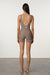 WAFFLE PANELLED BODYSUIT - CAROB