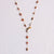 Stainless steel fine chain with natural stones - coral/gold