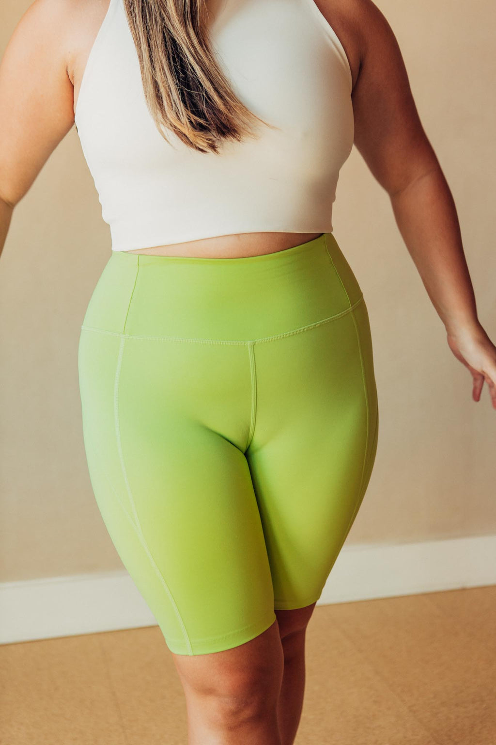 High Rise Bike Short - Key Lime