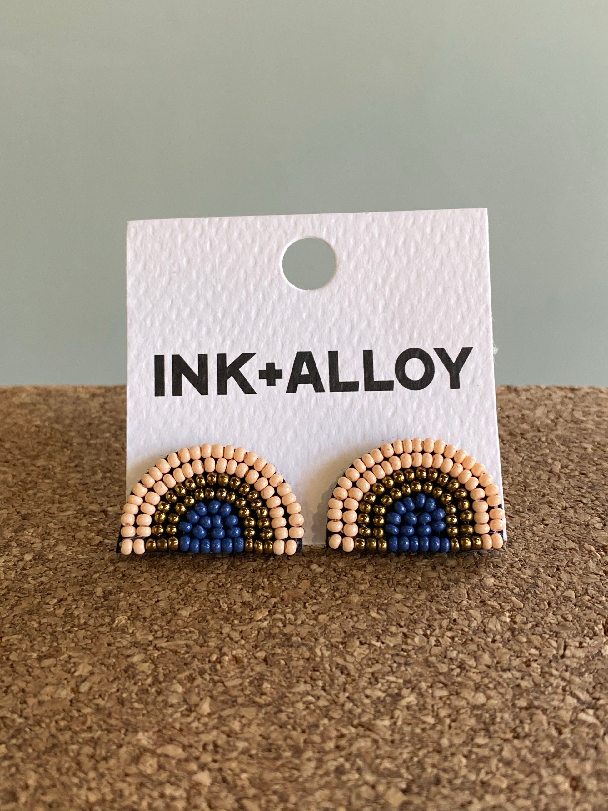 Seed Bead Rainbow Post Earring
